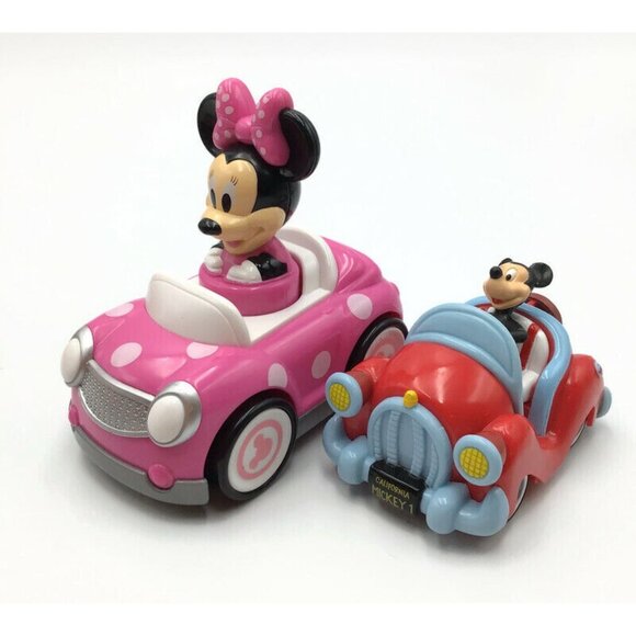 Disney Mickey Mouse Clubhouse Minnie Cars Pullback Spaceship Scooter Figures Lot - Picture 2 of 13